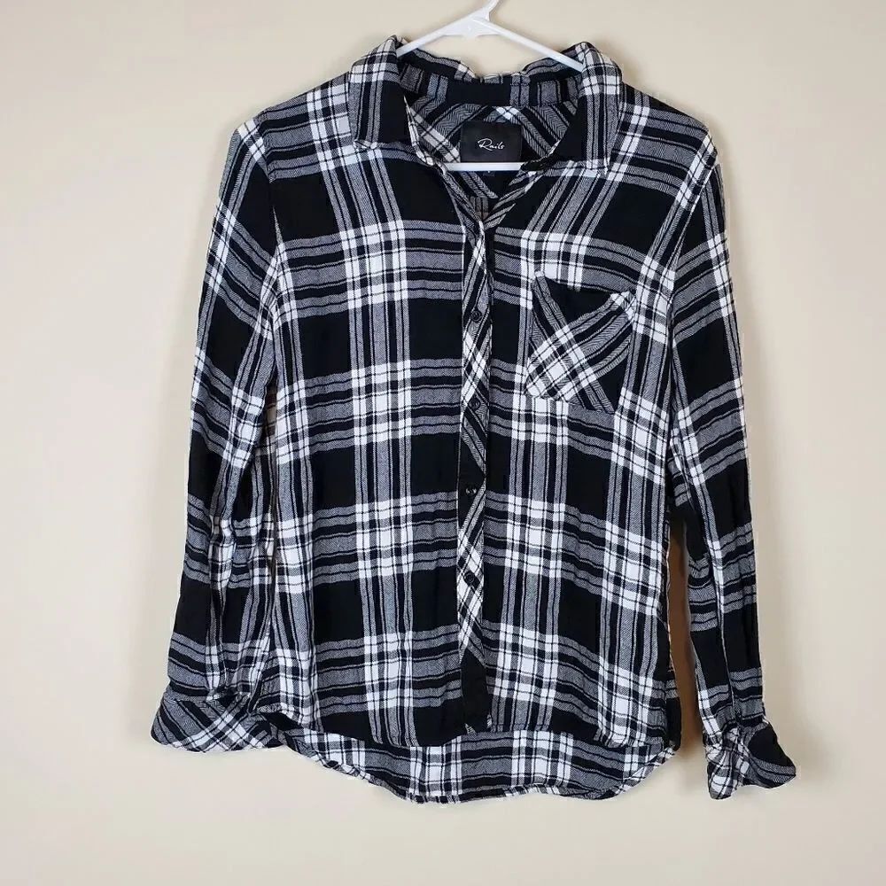 Rails Hunter Black & White Plaid Button-up Long Sleeve Shirt